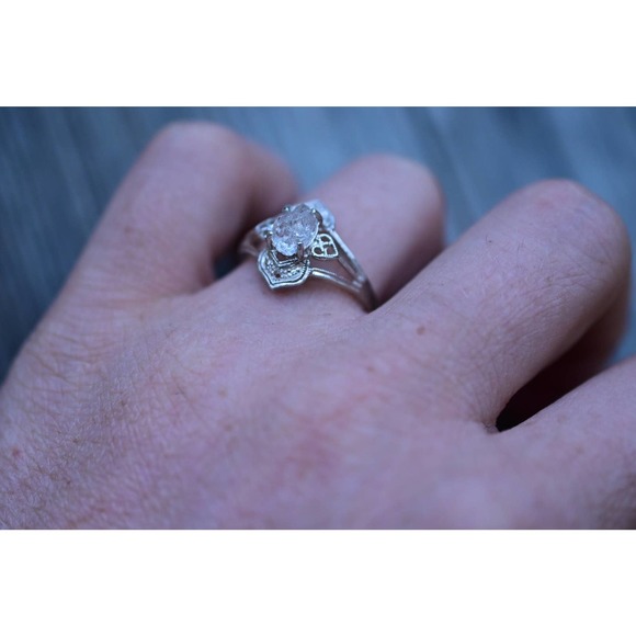 Art Deco Ring Raw Diamond Ring Rough Diamond Ring promise anniversary gi… - Picture 3 of 4